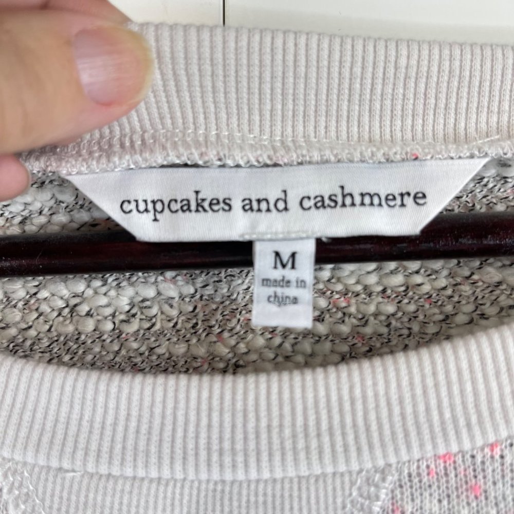 Cupcakes and Cashmere Pink/Gray/Blue Teo Space Dyes Knit Sweatshirt Size Medium - Picture 5 of 8